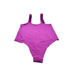Maidenform Bodysuit Womens 3XL Purple Seamless Smoothing Thong Snap Stretch
